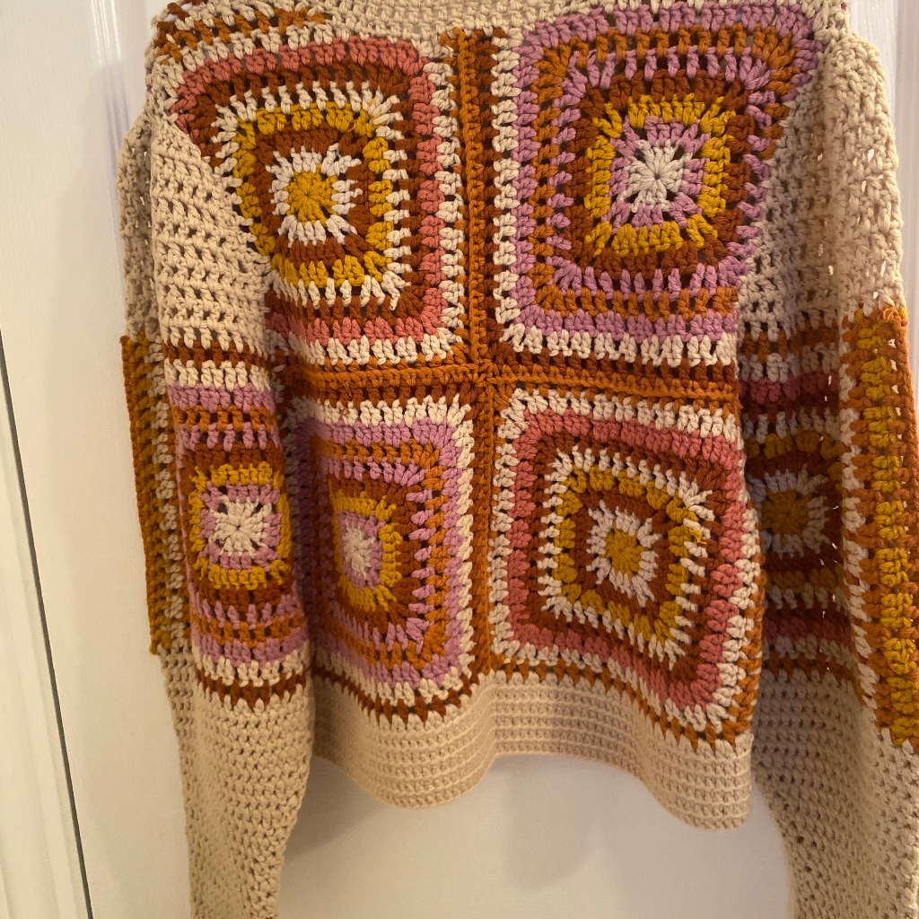Patchwork Crochet Knit Sweater